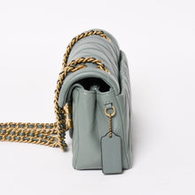 画像をギャラリービューアに読み込む, 極美品 COACH コーチ タビー ショルダーバッグ 26 キルティング ショルダーバッグ CP150 セージグリーン ナッパレザー クロスボディ 2way ゴールド金具 中古 4a004604