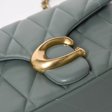 画像をギャラリービューアに読み込む, 極美品 COACH コーチ タビー ショルダーバッグ 26 キルティング ショルダーバッグ CP150 セージグリーン ナッパレザー クロスボディ 2way ゴールド金具 中古 4a004604