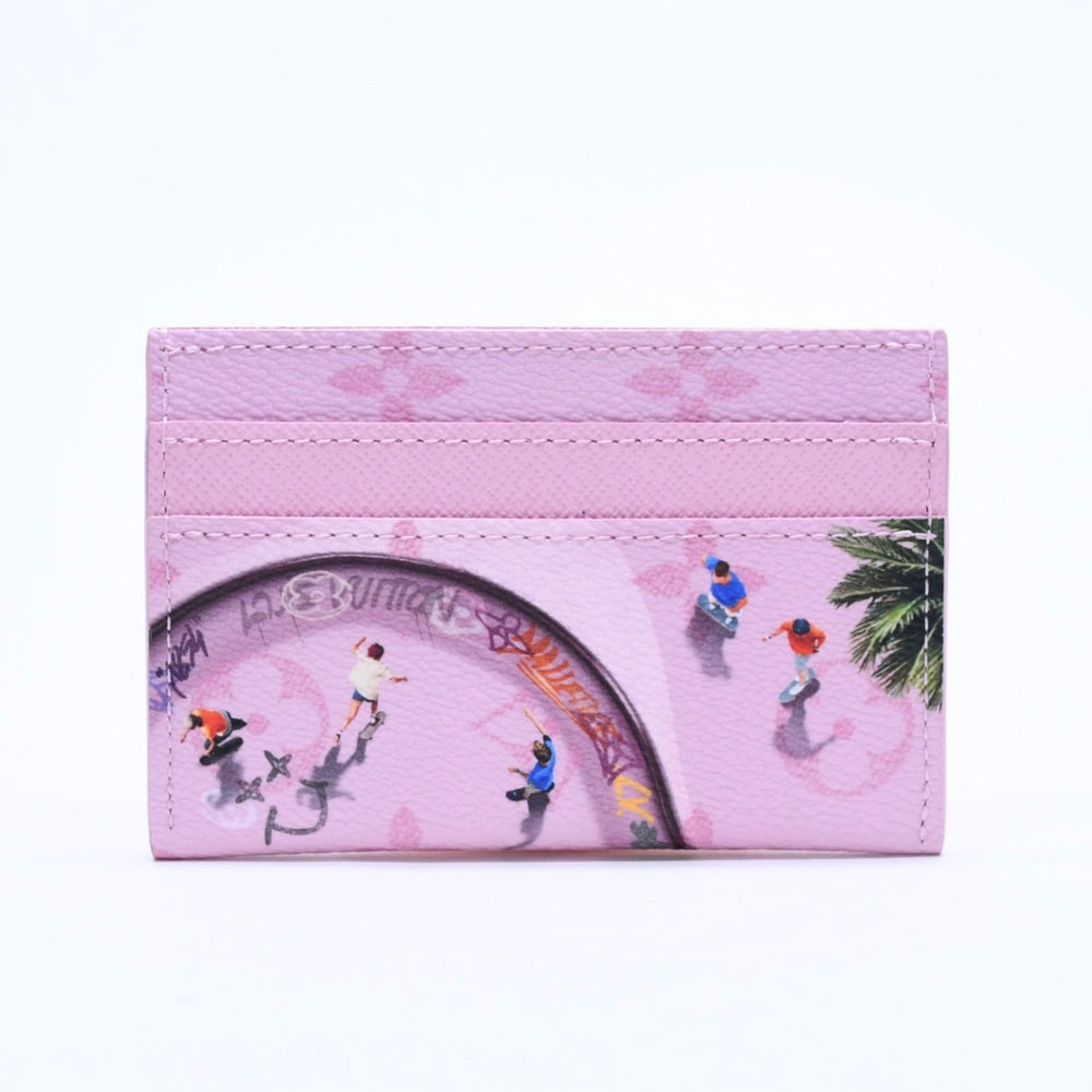New unused item LOUIS VUITTON Porto Cult Double Card Case M26803 Monogram Canvas Skate Baby Pink Used 4a004752