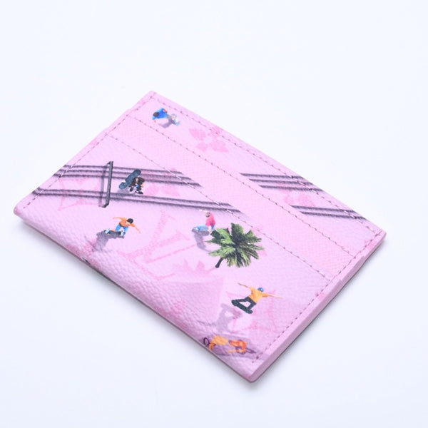 New unused item LOUIS VUITTON Porto Cult Double Card Case M26803 Monogram Canvas Skate Baby Pink Used 4a004752