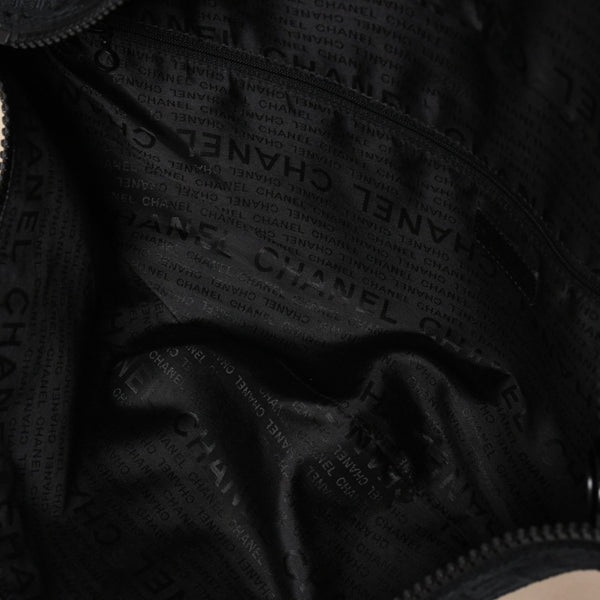 CHANEL シャネル スポーツライン ショルダーバッグ 7番台 ココマーク ナイロンキャンバス ベージュ ブラック 美品 中古 4a004773
