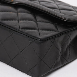 Very Good Condition CHANEL Chanel Matelasse 28 W Flap W Chain Shoulder Bag 2nd Series Paris Limited Coco Mark Lambskin Black Used 4a004748