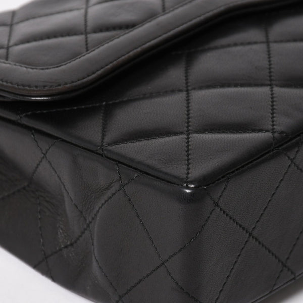 Very Good Condition CHANEL Chanel Matelasse 28 W Flap W Chain Shoulder Bag 2nd Series Paris Limited Coco Mark Lambskin Black Used 4a004748