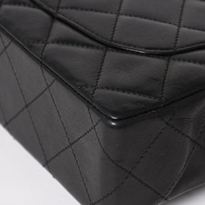 Very Good Condition CHANEL Chanel Matelasse 28 W Flap W Chain Shoulder Bag 2nd Series Paris Limited Coco Mark Lambskin Black Used 4a004748