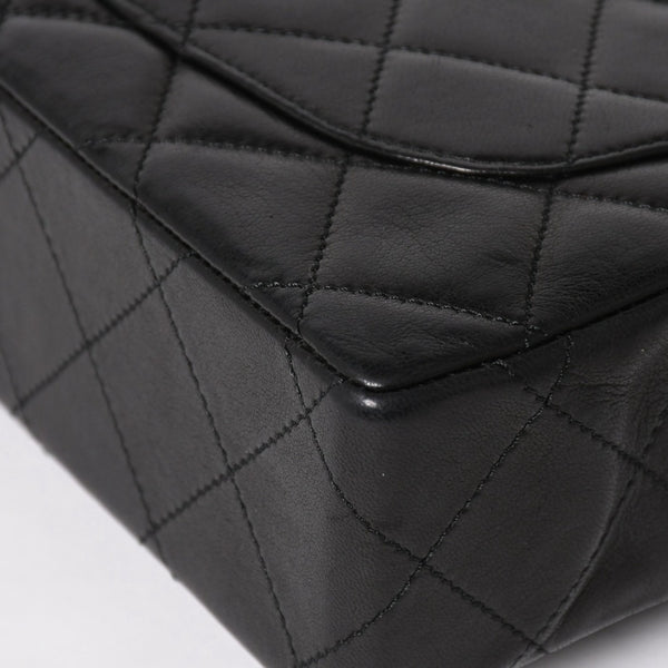 Very Good Condition CHANEL Chanel Matelasse 28 W Flap W Chain Shoulder Bag 2nd Series Paris Limited Coco Mark Lambskin Black Used 4a004748