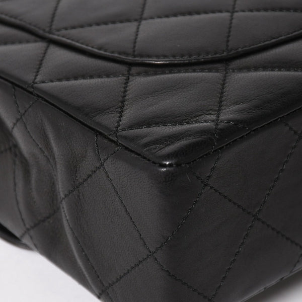 Very Good Condition CHANEL Chanel Matelasse 28 W Flap W Chain Shoulder Bag 2nd Series Paris Limited Coco Mark Lambskin Black Used 4a004748