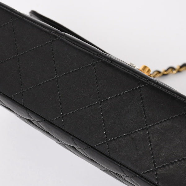 Very Good Condition CHANEL Chanel Matelasse 28 W Flap W Chain Shoulder Bag 2nd Series Paris Limited Coco Mark Lambskin Black Used 4a004748
