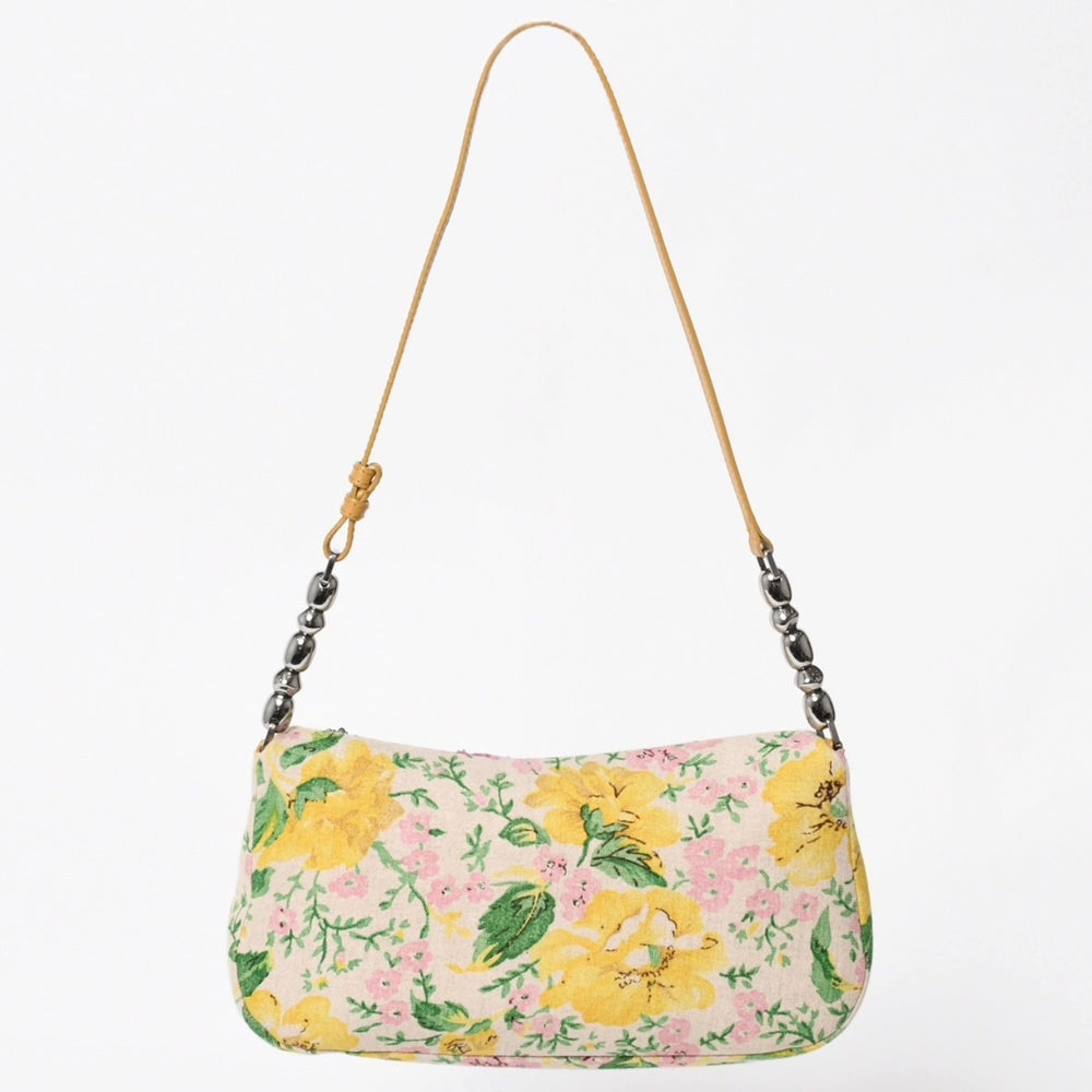 Very Good Condition Christian Dior Maris Pearl One Shoulder Bag 423/500 Botanical Pattern Galliano Period Used 4a004777