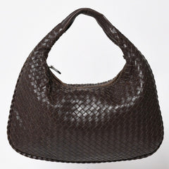 BOTTEGA VENETA ボッテガヴェネタ ホーボーショルダーバッグ イントレチャート ブラウン ダークブラウン 美品 中古 4a004498