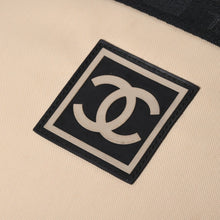 Load image into Gallery viewer, CHANEL シャネル スポーツライン ショルダーバッグ 7番台 ココマーク ナイロンキャンバス ベージュ ブラック 美品 中古 4a004773