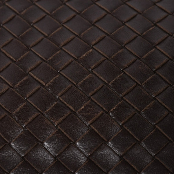 BOTTEGA VENETA ボッテガヴェネタ ホーボーショルダーバッグ イントレチャート ブラウン ダークブラウン 美品 中古 4a004498