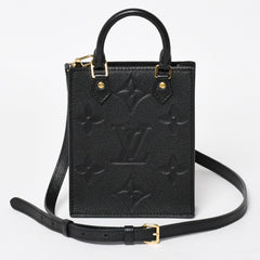 極美品 LOUIS VUITTON ルイヴィトン モノグラムアンプラント プティット サックプラ 2WAY ショルダーバッグ ハンドバッグ ブラック M81417 中古 4a004581