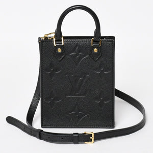 極美品 LOUIS VUITTON ルイヴィトン モノグラムアンプラント プティット サックプラ 2WAY ショルダーバッグ ハンドバッグ ブラック M81417 中古 4a004581