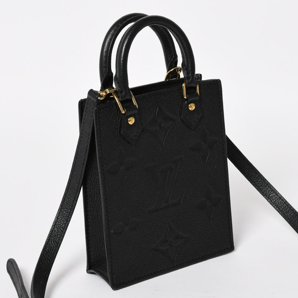 極美品 LOUIS VUITTON ルイヴィトン モノグラムアンプラント プティット サックプラ 2WAY ショルダーバッグ ハンドバッグ ブラック M81417 中古 4a004581