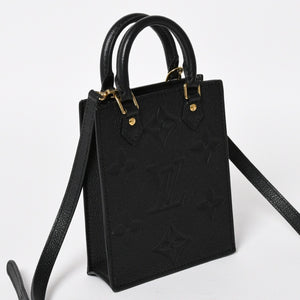 極美品 LOUIS VUITTON ルイヴィトン モノグラムアンプラント プティット サックプラ 2WAY ショルダーバッグ ハンドバッグ ブラック M81417 中古 4a004581