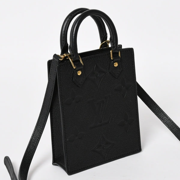 極美品 LOUIS VUITTON ルイヴィトン モノグラムアンプラント プティット サックプラ 2WAY ショルダーバッグ ハンドバッグ ブラック M81417 中古 4a004581