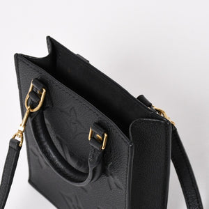 極美品 LOUIS VUITTON ルイヴィトン モノグラムアンプラント プティット サックプラ 2WAY ショルダーバッグ ハンドバッグ ブラック M81417 中古 4a004581