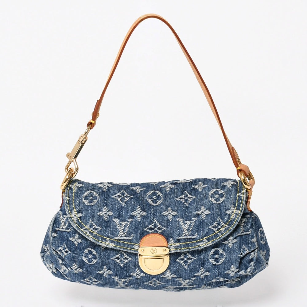 Very good condition LOUIS VUITTON Mini Pretty One Shoulder Bag M95050 Monogram Denim Indigo Blue Used 4a004766