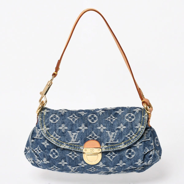 Very good condition LOUIS VUITTON Mini Pretty One Shoulder Bag M95050 Monogram Denim Indigo Blue Used 4a004766