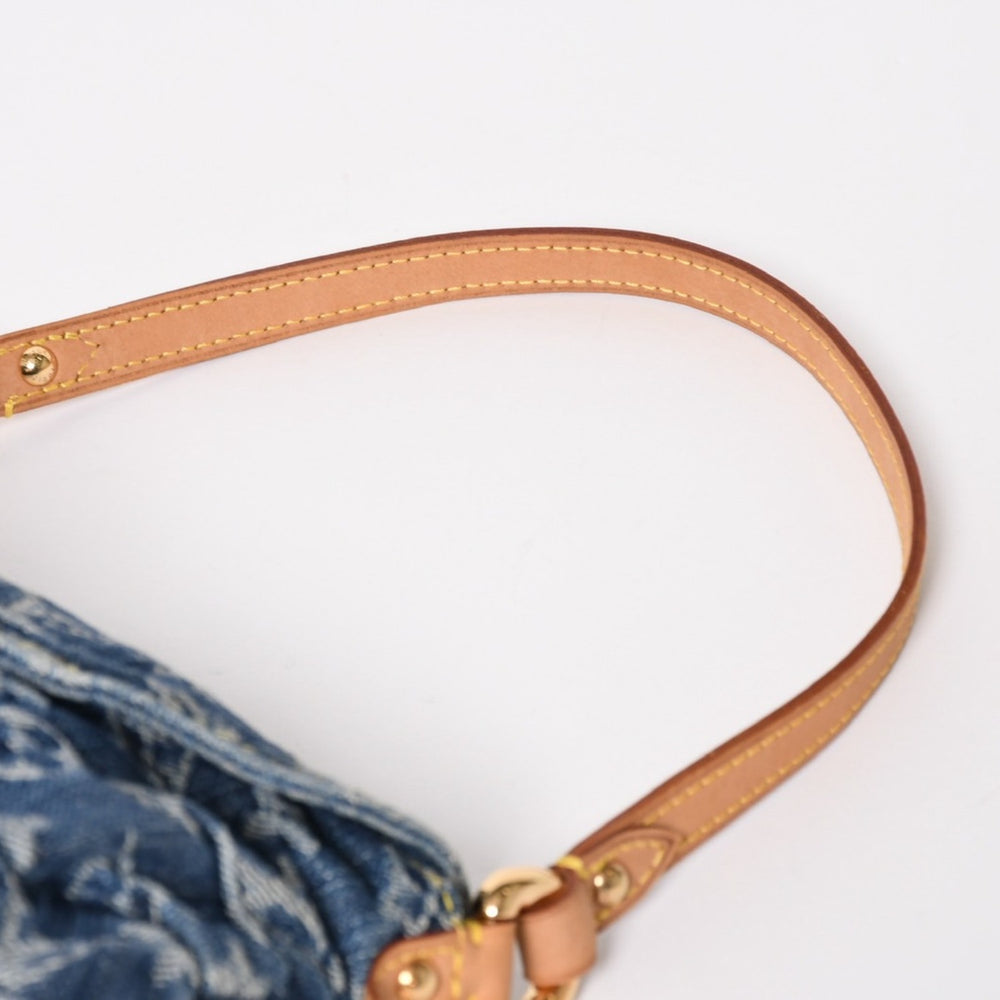 極美品 LOUIS VUITTON ルイヴィトン ミニプリーティ ワンショルダーバッグ M95050 モノグラム デニム インディゴブルー 中古 4a004766