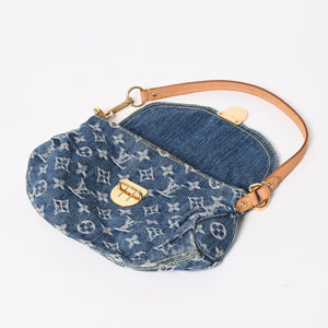 Very good condition LOUIS VUITTON Mini Pretty One Shoulder Bag M95050 Monogram Denim Indigo Blue Used 4a004766