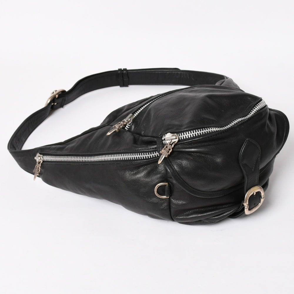 CHROME HEARTS クロムハーツ スナットバッグ XL ダガー ガンスリンガー レザーボディバッグ ウエストバッグ シルバー925 美品 中古 4a004646