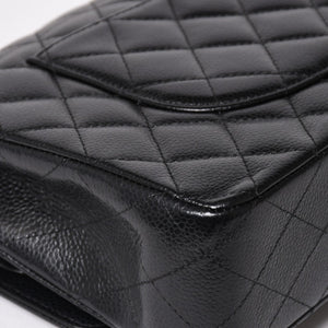 Very Good Condition CHANEL Chanel Matelasse 25 W Flap W Chain Shoulder Bag 22nd Series Coco Mark Caviar Skin Black Used 4a004749