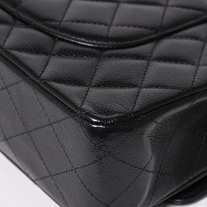 Very Good Condition CHANEL Chanel Matelasse 25 W Flap W Chain Shoulder Bag 22nd Series Coco Mark Caviar Skin Black Used 4a004749