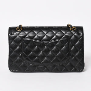 Very Good Condition CHANEL Chanel Matelasse 25 W Flap W Chain Shoulder Bag 22nd Series Coco Mark Caviar Skin Black Used 4a004749