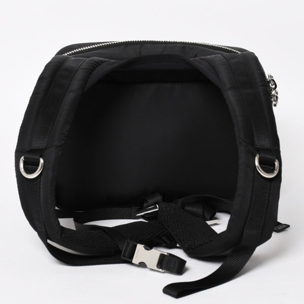 極美品 PRADA プラダ TESSUTO POCKET ナイロン バックパック リュック ボディバッグ 2VZ044 ブラック カーキ ラバーロゴ テスートナイロン シルバー金具 中古 4a004772