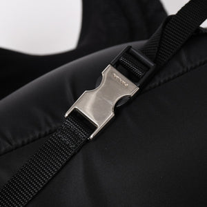 極美品 PRADA プラダ TESSUTO POCKET ナイロン バックパック リュック ボディバッグ 2VZ044 ブラック カーキ ラバーロゴ テスートナイロン シルバー金具 中古 4a004772