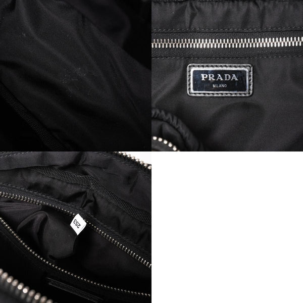 極美品 PRADA プラダ TESSUTO POCKET ナイロン バックパック リュック ボディバッグ 2VZ044 ブラック カーキ ラバーロゴ テスートナイロン シルバー金具 中古 4a004772