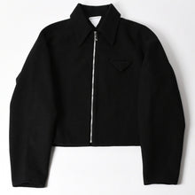 Load image into Gallery viewer, 極美品 BOTTEGAVENETA ボッテガヴェネタ ウールジャケット クロップド ジップアップ 646907 V0AW0 ブラック シルバー金具 中古 4a004823