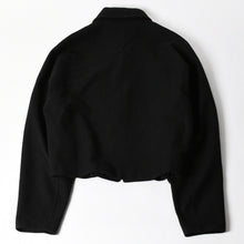 Load image into Gallery viewer, 極美品 BOTTEGAVENETA ボッテガヴェネタ ウールジャケット クロップド ジップアップ 646907 V0AW0 ブラック シルバー金具 中古 4a004823