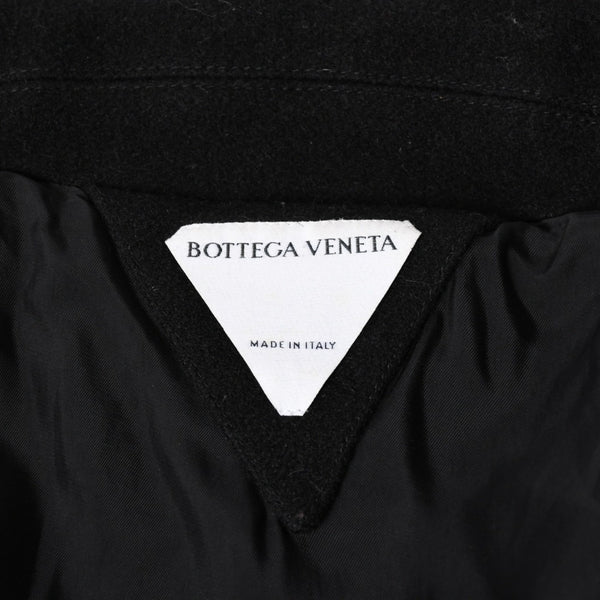 極美品 BOTTEGAVENETA ボッテガヴェネタ ウールジャケット クロップド ジップアップ 646907 V0AW0 ブラック シルバー金具 中古 4a004823