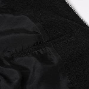 極美品 BOTTEGAVENETA ボッテガヴェネタ ウールジャケット クロップド ジップアップ 646907 V0AW0 ブラック シルバー金具 中古 4a004823