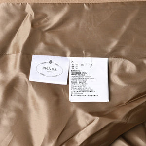 Very Good Condition PRADA Short Coat Poncho Beige Brown Single Breasted Cape Jacket Size 40 Used 4a004699