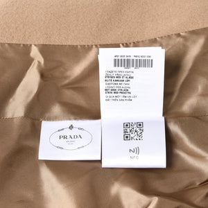 Very Good Condition PRADA Short Coat Poncho Beige Brown Single Breasted Cape Jacket Size 40 Used 4a004699