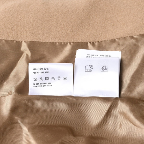 Very Good Condition PRADA Short Coat Poncho Beige Brown Single Breasted Cape Jacket Size 40 Used 4a004699