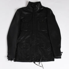 極美品 DIOR HOMME ディオール オム 04SS ストリップ期 レザージャケット 4EH5043006 サイズ46 ブラック エディ期 中古 4a004517