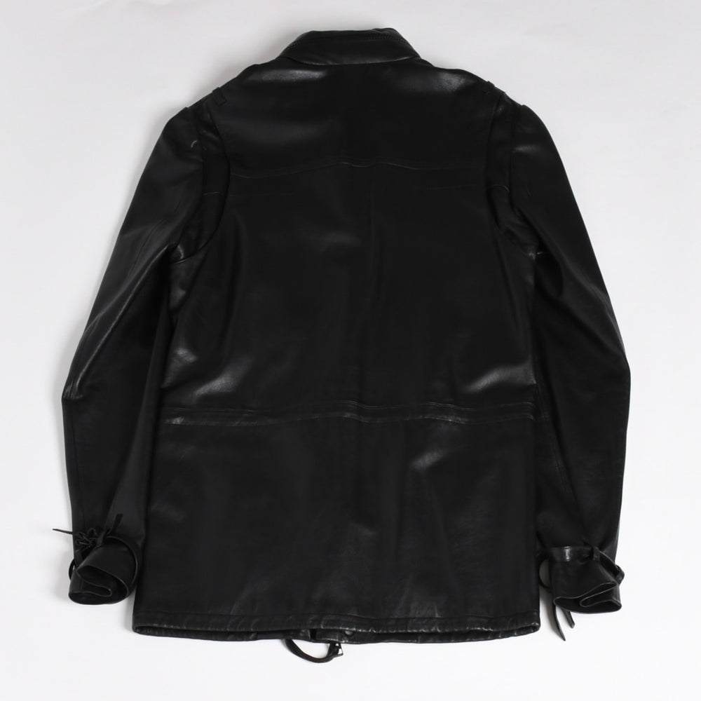 Very good condition DIOR HOMME 04SS Strip period leather jacket 4EH5043006 Size 46 Black Eddy period Used 4a004517