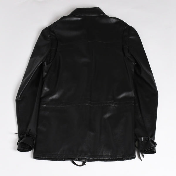 極美品 DIOR HOMME ディオール オム 04SS ストリップ期 レザージャケット 4EH5043006 サイズ46 ブラック エディ期 中古 4a004517