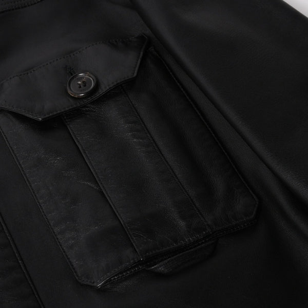 極美品 DIOR HOMME ディオール オム 04SS ストリップ期 レザージャケット 4EH5043006 サイズ46 ブラック エディ期 中古 4a004517
