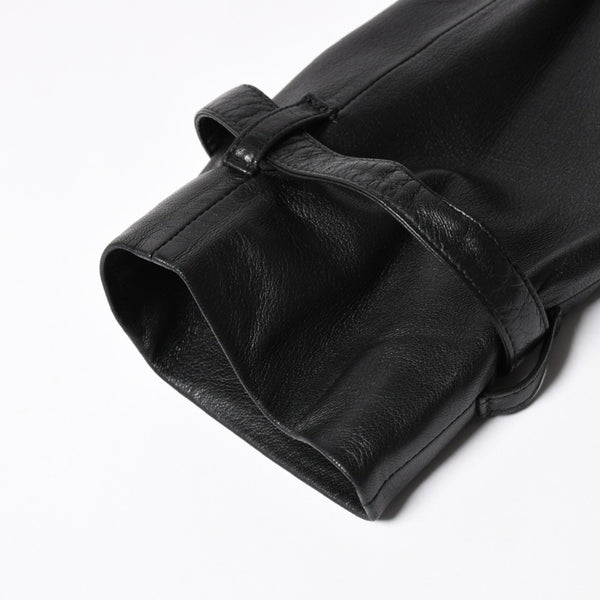 極美品 DIOR HOMME ディオール オム 04SS ストリップ期 レザージャケット 4EH5043006 サイズ46 ブラック エディ期 中古 4a004517