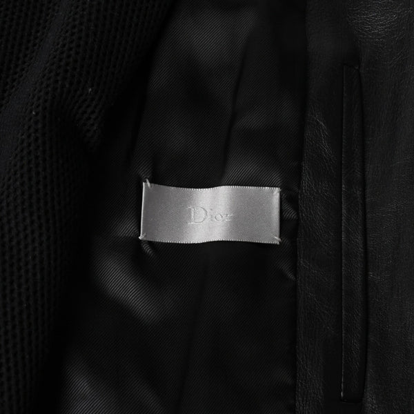 極美品 DIOR HOMME ディオール オム 04SS ストリップ期 レザージャケット 4EH5043006 サイズ46 ブラック エディ期 中古 4a004517