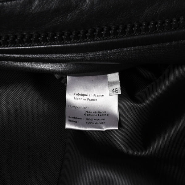 極美品 DIOR HOMME ディオール オム 04SS ストリップ期 レザージャケット 4EH5043006 サイズ46 ブラック エディ期 中古 4a004517