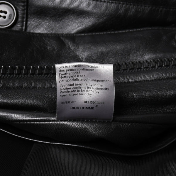 極美品 DIOR HOMME ディオール オム 04SS ストリップ期 レザージャケット 4EH5043006 サイズ46 ブラック エディ期 中古 4a004517
