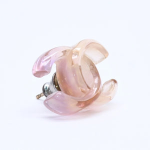 CHANEL シャネル ココマーク ピアス 重量約2.17g 02P刻印 樹脂系 メタル パープル ブラウン グラデーション 両耳用 美品 中古 4a004556
