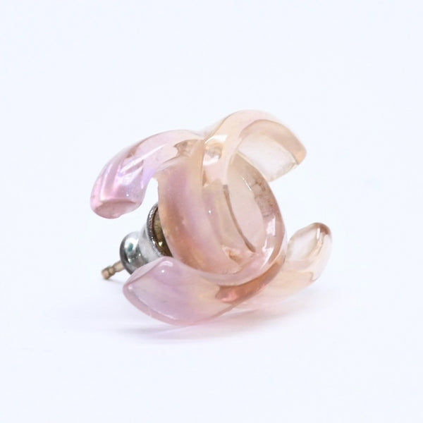CHANEL シャネル ココマーク ピアス 重量約2.17g 02P刻印 樹脂系 メタル パープル ブラウン グラデーション 両耳用 美品 中古 4a004556