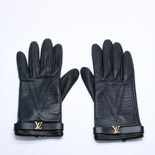 画像をギャラリービューアに読み込む, 極美品 LOUIS VUITTON ルイヴィトン グローブ Black ブラック ラムレザー レザー ゴールド金具 M7211E 中古 4a004692